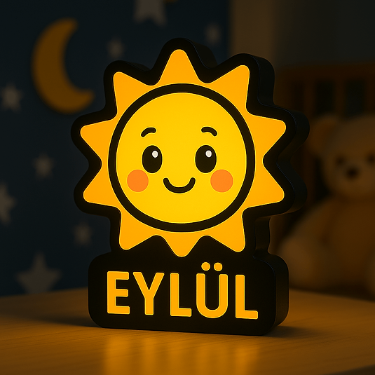 Bu sevimli güneş lamba ile çocuğunuzun odasına hem sıcak bir ambiyans hem de sevimli bir arkadaş ekleyin! Çocuğunuzun çok sevdiği karakterlerle tasarlanır.