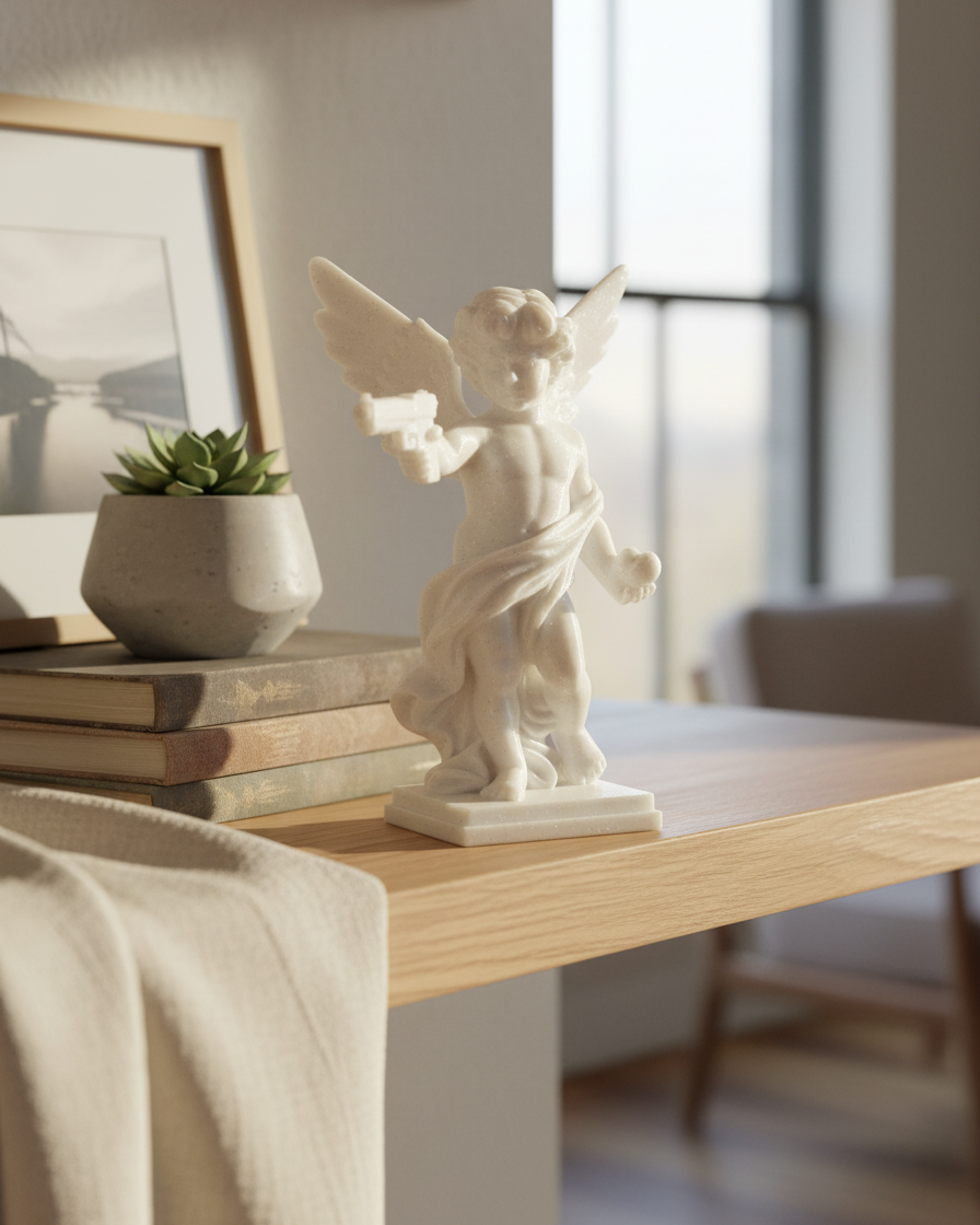 Modern Melek Heykel Dekoratif Sanat Objesi - Ev ve Ofis Dekorasyonu-4