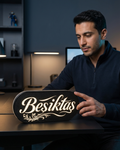 Beşiktaş Taraftar Hediyesi Işıklı Dekoratif Pano - 3D Baskı Gece Lambası 2