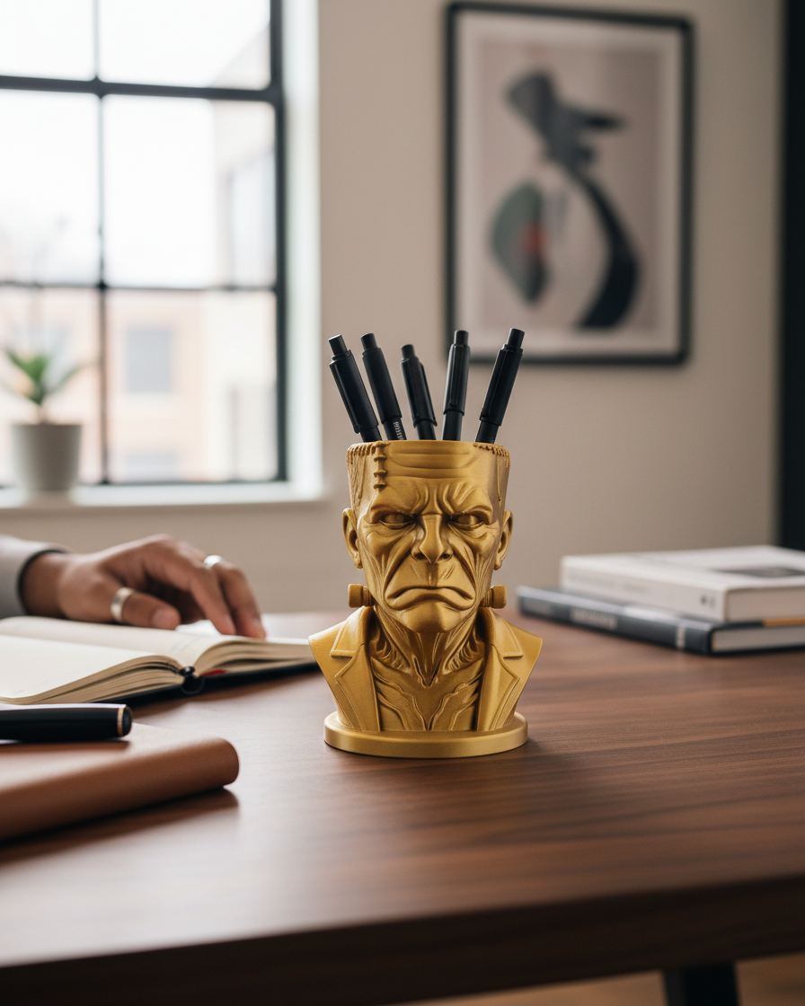 Canavarın Kasesi Dekoratif Büst Organizer & Kalemlik