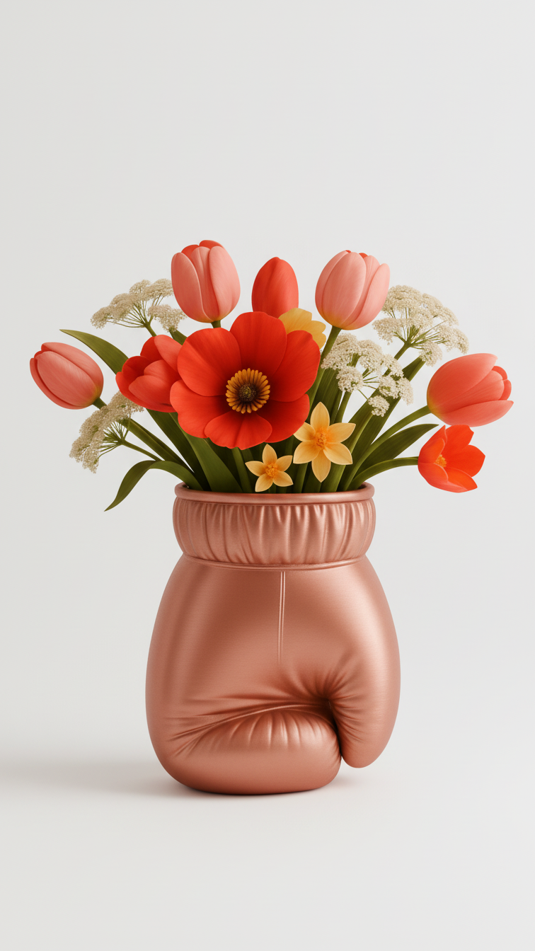 Çiçek Gücü: Boks Eldiveni Tasarımlı Masaüstü Organizer & Saksı