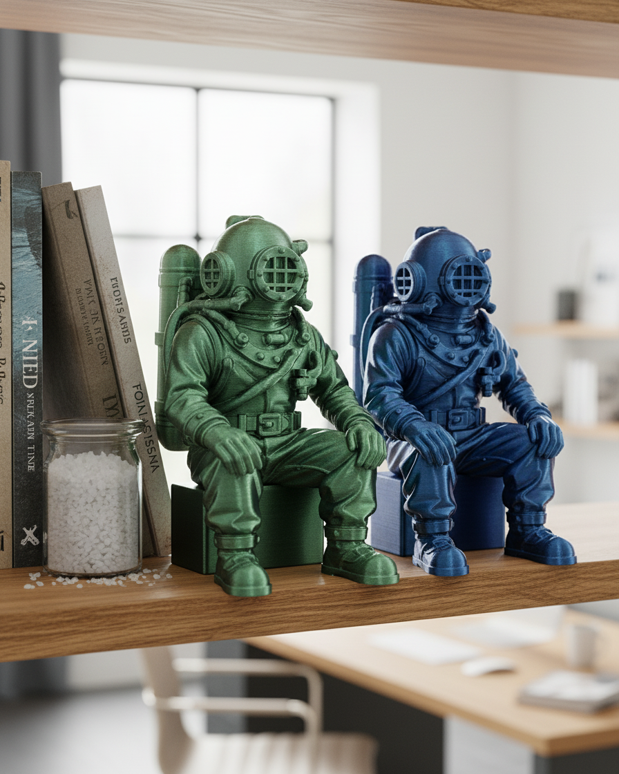 Antik Stil Derin Deniz Dalgıcı Koleksiyon Figürü - 3D Baskı Sanat Objesi
