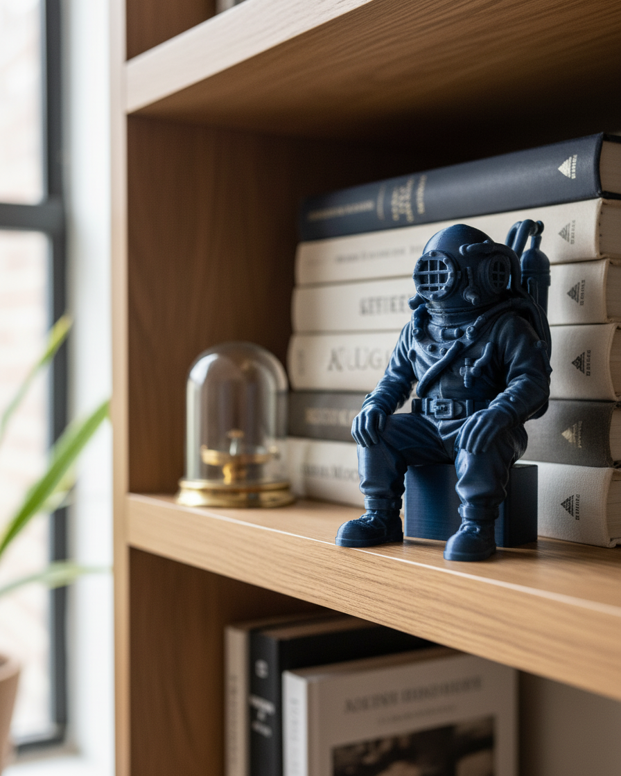 Antik Stil Derin Deniz Dalgıcı Koleksiyon Figürü - 3D Baskı Sanat Objesi