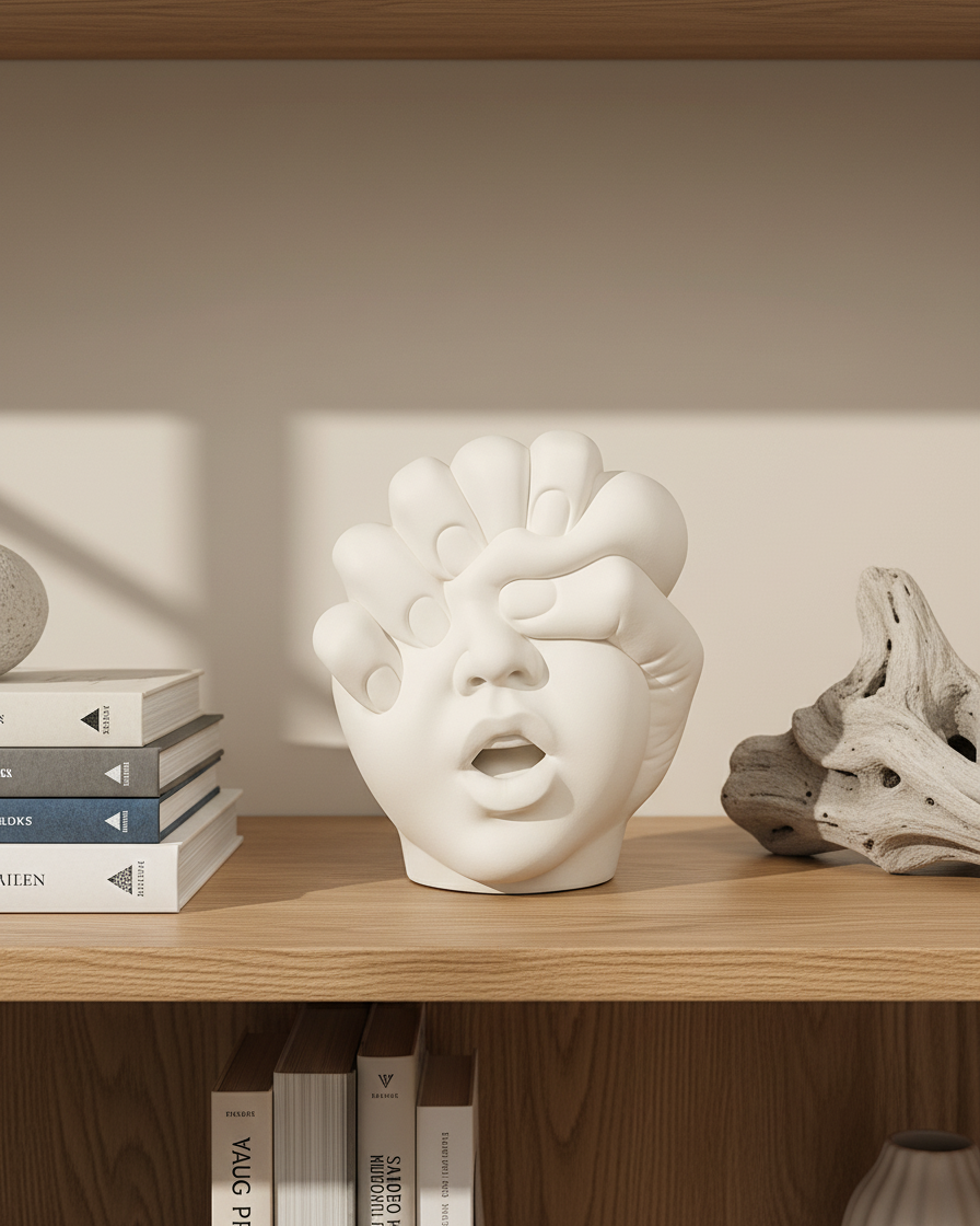 İçsel Baskı: Modern Sanat Yüz Heykeli - Soyut Tasarım 3D Baskı Maske Biblo 2