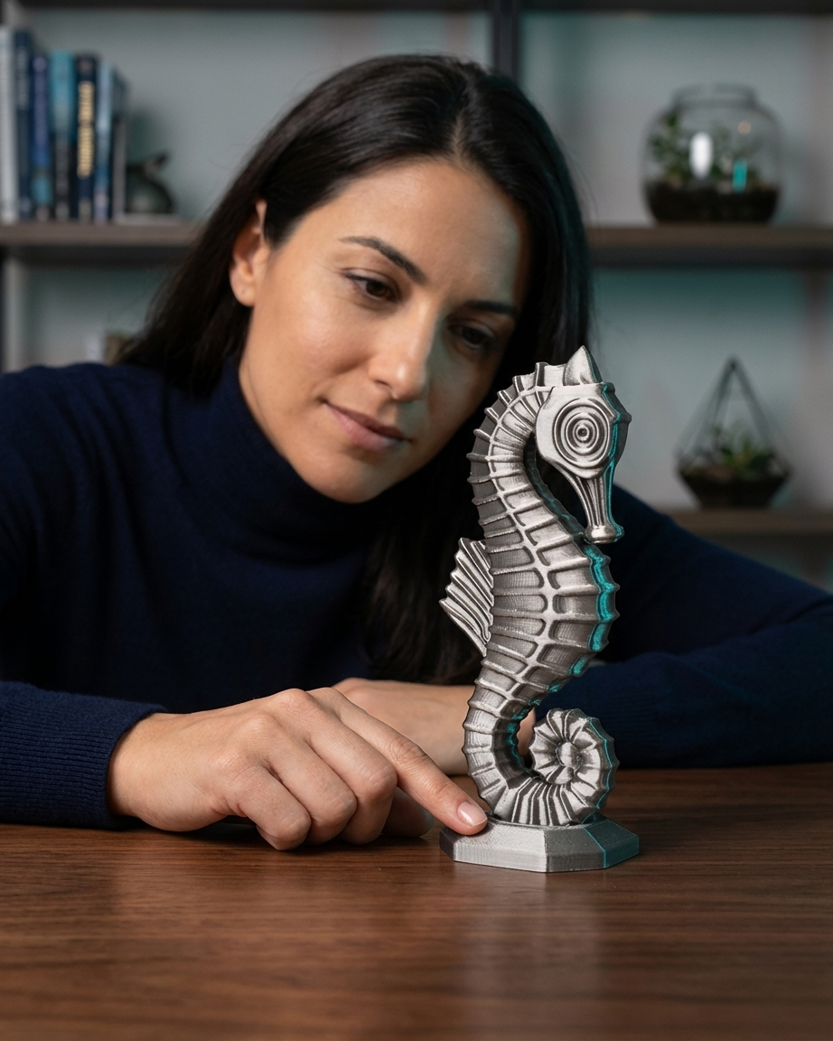 Marina Equus: Modern Deniz Atı Figürü - Sanatsal ve Zarif 3D Baskı Heykel 1