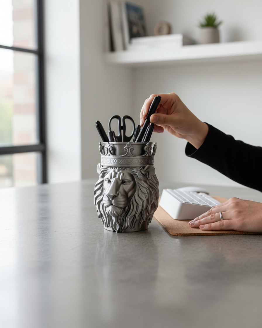 Masanın Aslanı Aslan Büstü & Organizer