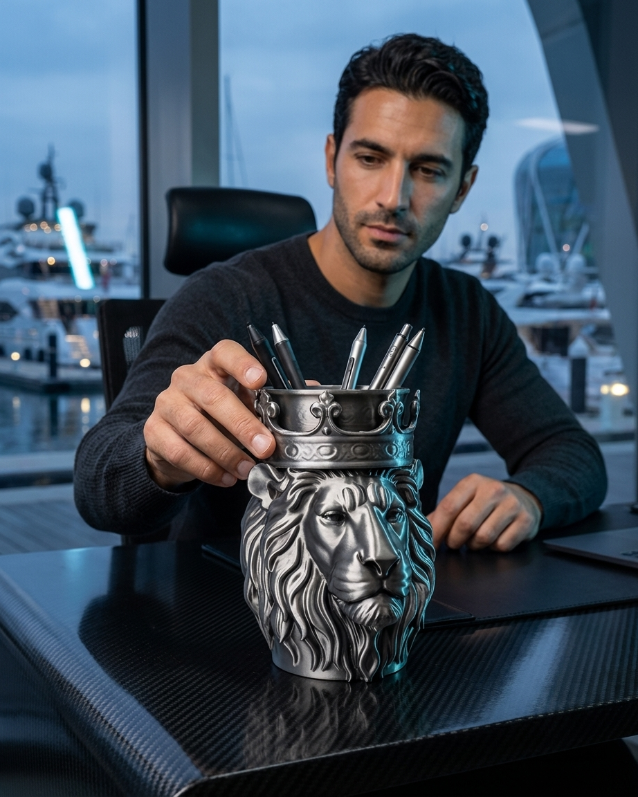 Masanın Aslanı Aslan Büstü & Organizer