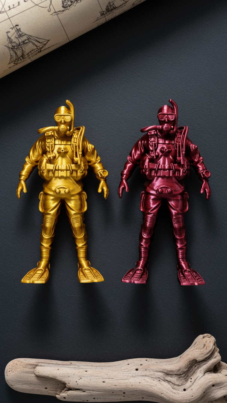 Profesyonel Scuba Dalgıç Heykeli - Modern Dalış Ekipmanlı Dekoratif 3D Tasarım Figür